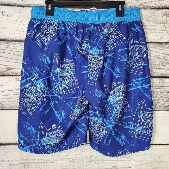 Bud Light Swim Trunks Blue Graphic Board Shorts Men’s Medium - Picture 3 of 6